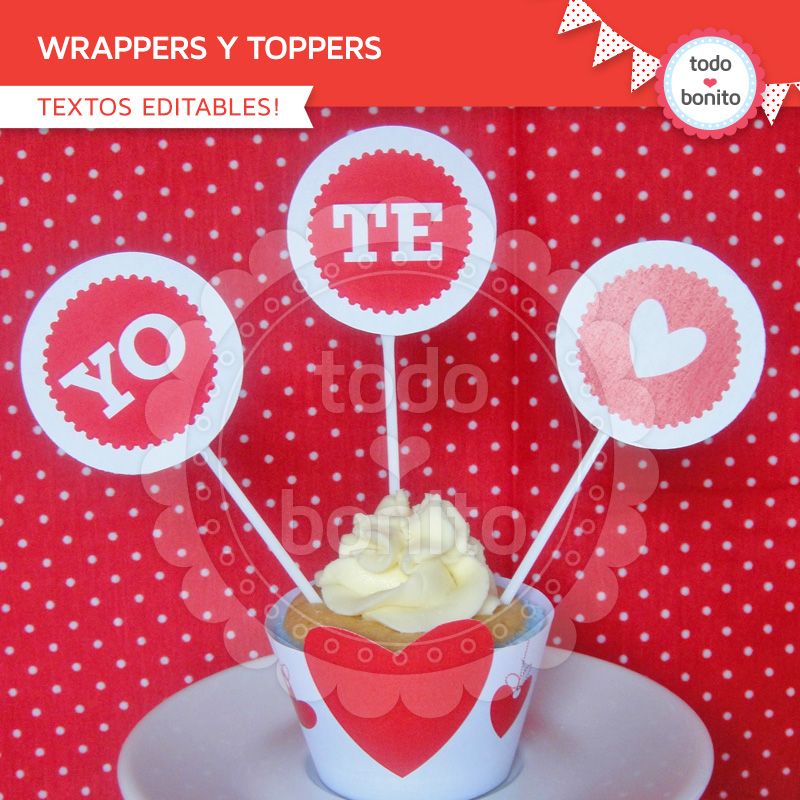 wrappers y toppers san valentin