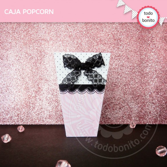 Caja popcorn Animal Print Cebra Rosa