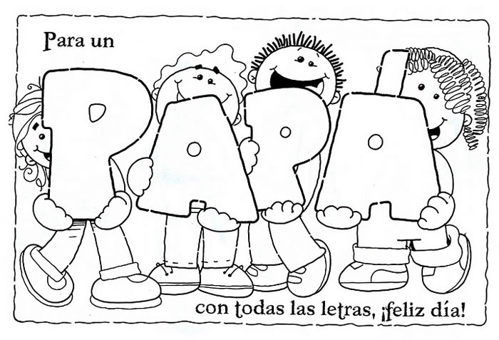 Día de Padre tarjetas para imprimir y colorear