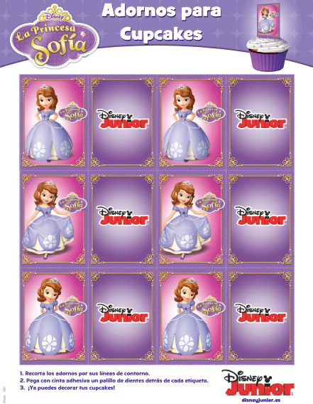 Cupcakes Princesa Sofia para imprimir gratis