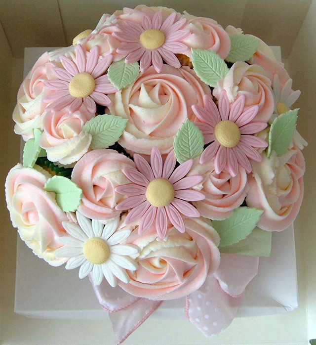 Cupcakes como flores