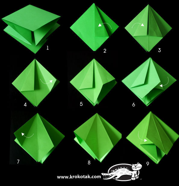 Pinos navideños de papel con origami