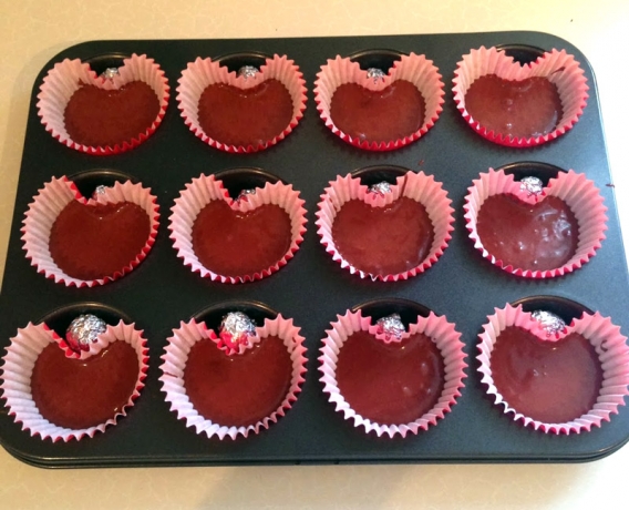 Cupcakes con forma de corazón