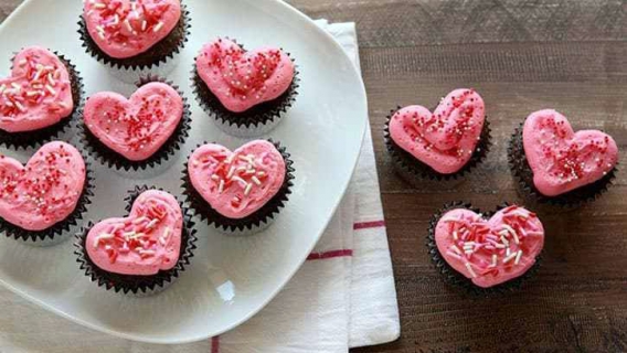 Cupcakes con forma de corazón