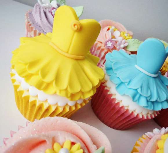 Cupcakes vestido de princesa
