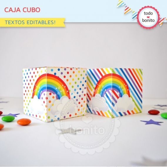 Cajitas para imprimir de arcoíris