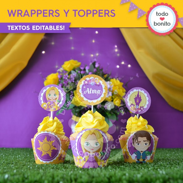 Wrappers y Toppers Kit Rapunzel