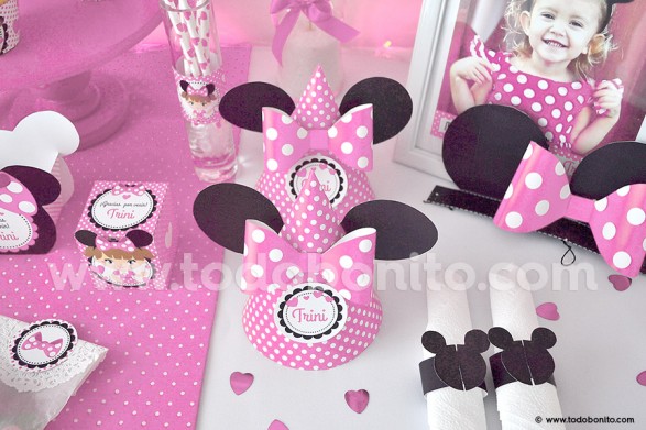 Kit imprimible Minnie Mouse rosa por Todo Bonito