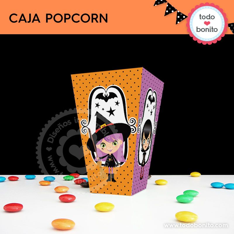 Caja popcorn de Halloween para imprimir