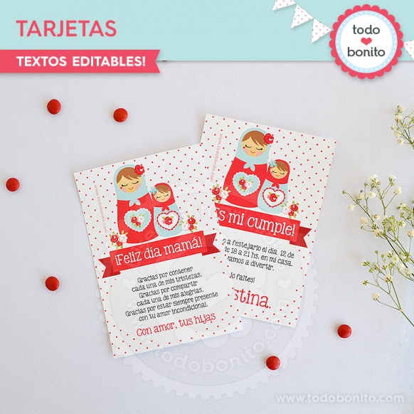 Tarjetas de invitacíon Mamushkas