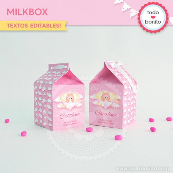 Caja Milk angelito rosa