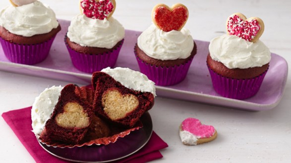 Cupcakes con centro de corazón