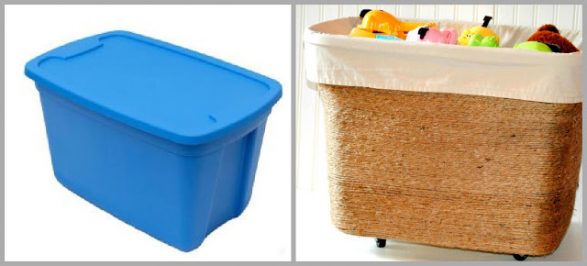 Forrando la caja plástica
