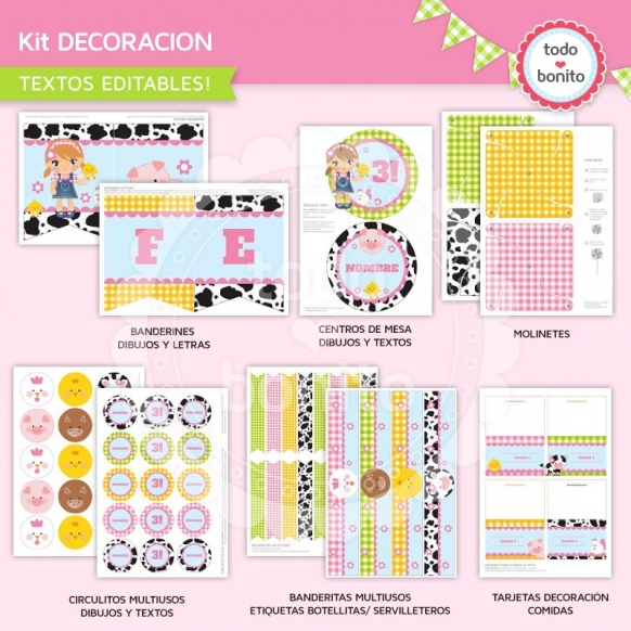 Kit decoración de Granja para NENAS