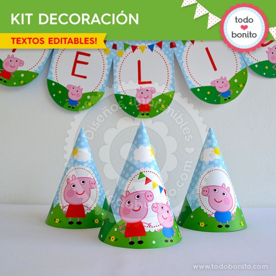 Peppa Pig: decoración de fiesta imprimible