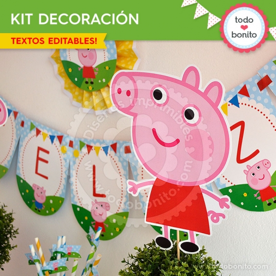 Peppa Pig: decoración de fiesta imprimible
