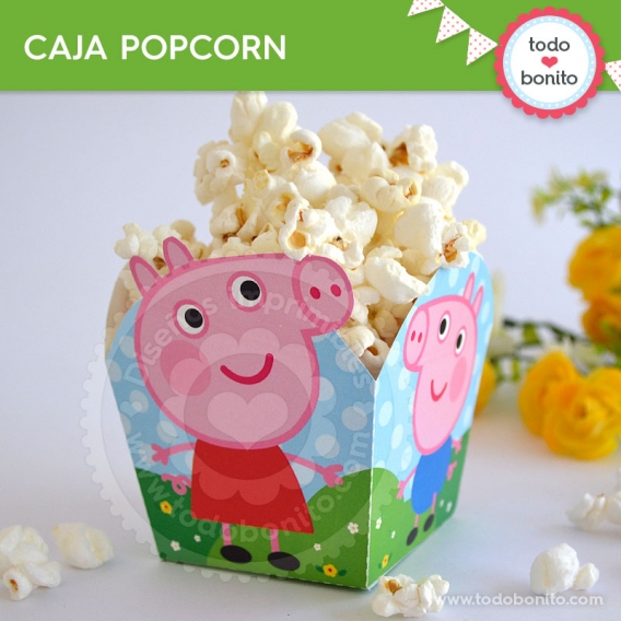 Peppa Pig: caja popcorn para imprimir