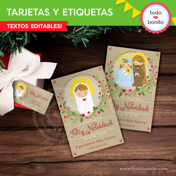 Niño Jesús: kit tarjetas y etiquetas