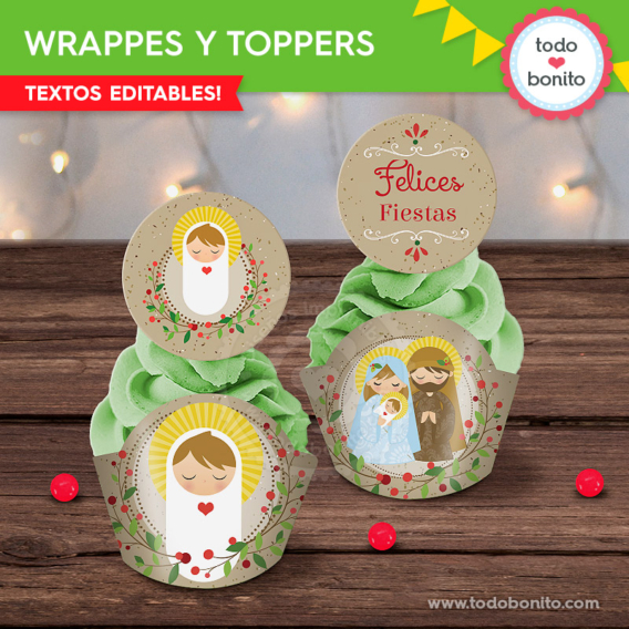 Niño Jesús: wrappers y toppers