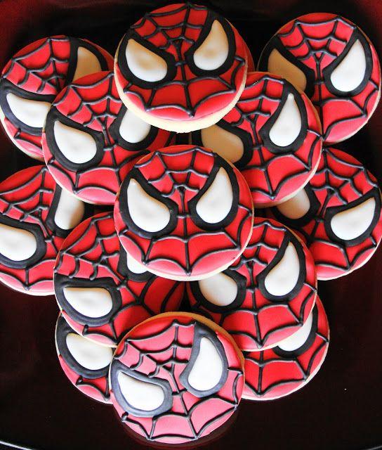 Galletas decoradas del Hombre Araña Galletas decoradas del Hombre Araña