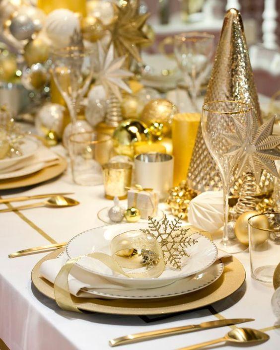Ideas para Navidad dorada y blanca