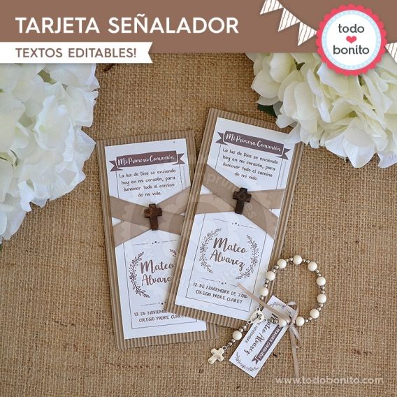 Tarjetas para imprimir estilo rústico