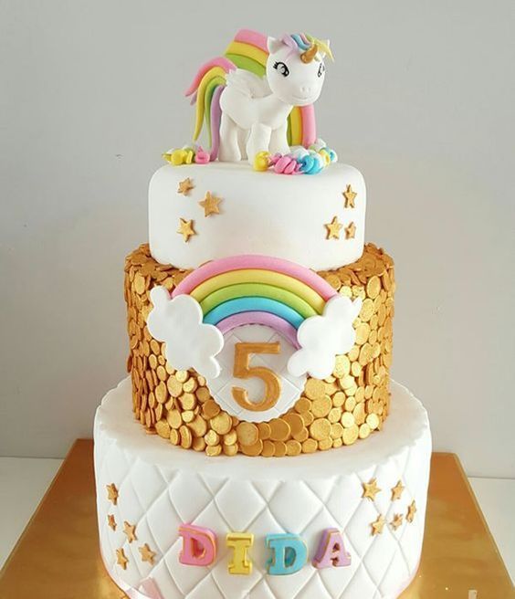 Torta de Unicornio arcoiris