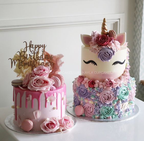 Tortas unicornios colores pastel