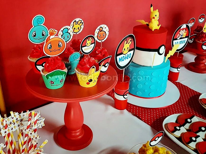 Pikachu mesa de dulces fiesta de Pokemon