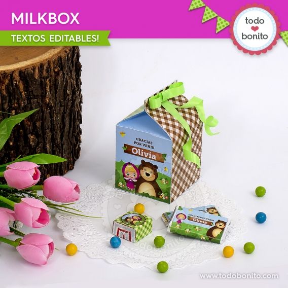 Cajas Milkbox de Masha y el oso