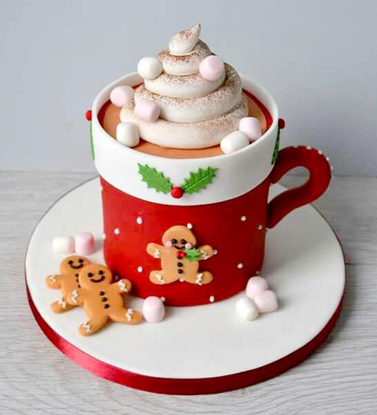 Torta de Navidad taza y galletas