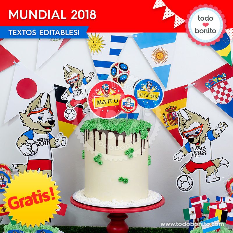 Kits imprimibles del Mundial Rusia 2018 gratis por Todo Bonito