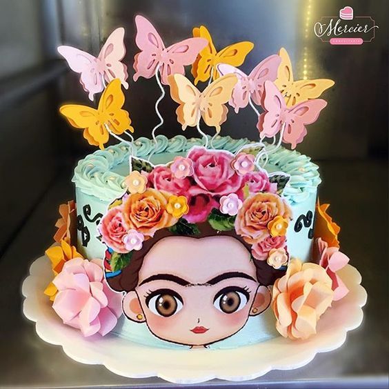 Las más preciosas tortas con la temática de Frida Kahlo - Todo Bonito