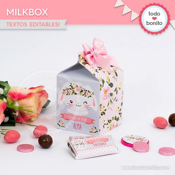 Milkbox para imprimir de conejitas