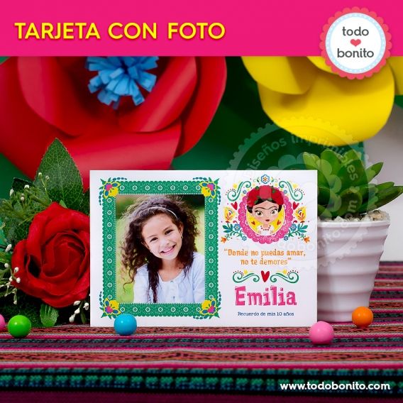 Tarjetas personalizadas para imprimir de Frida Kahlo