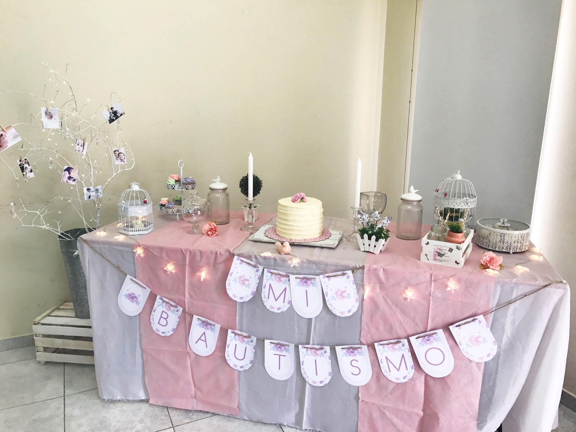 Mesa dulce decorada kit dia de la madre para bautismo