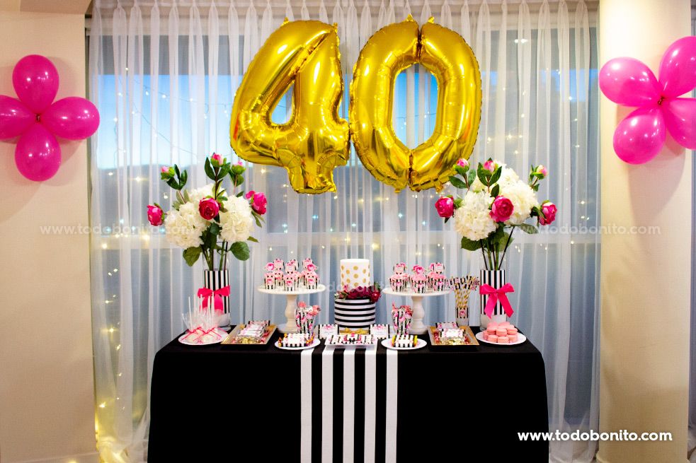 Ideas mesa dulce fiesta de 40 años por Todo Bonito