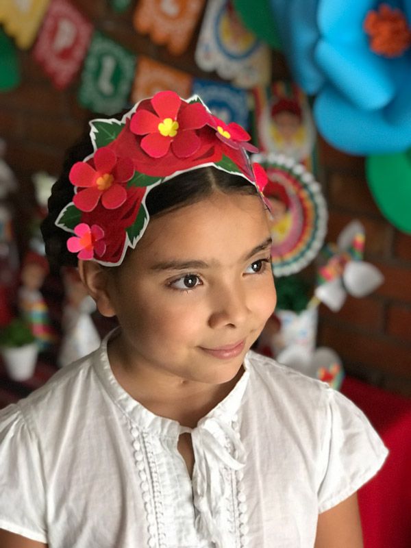 Corona de flores Frida Kahlo para imprimir