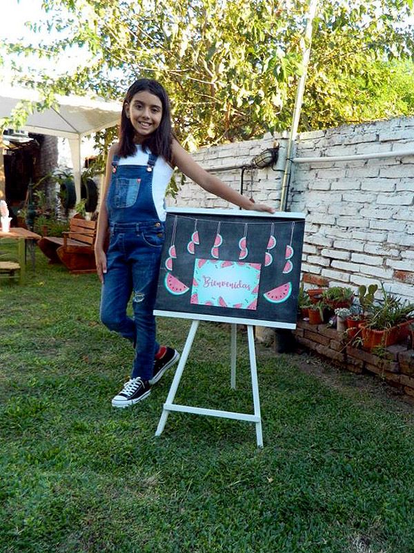 Decoración de cumple con tema Sandías