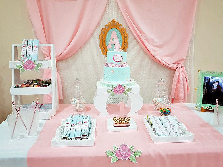 Mesa dulce primer añito shabby chic