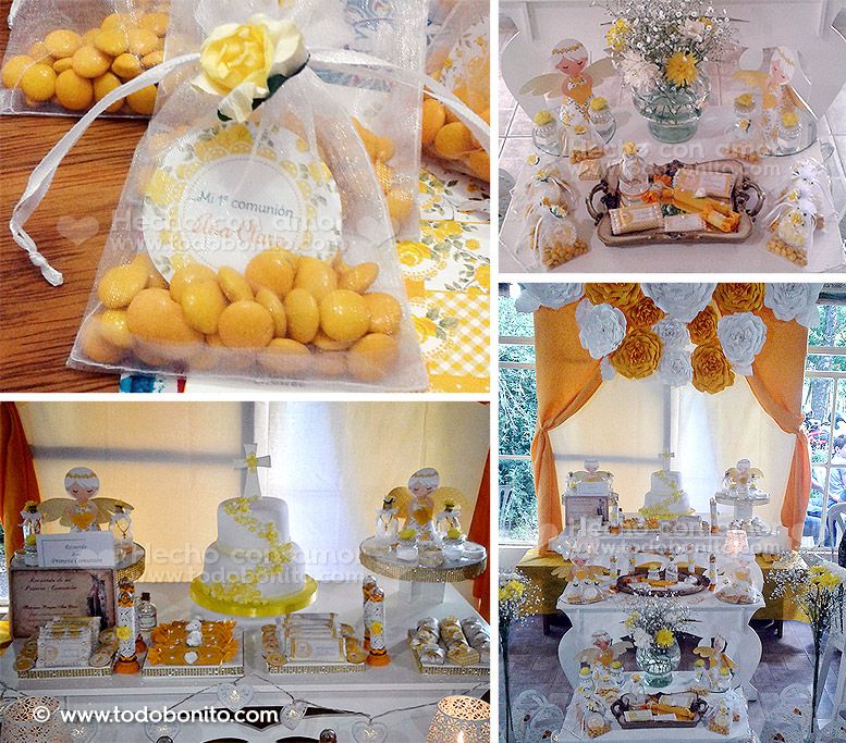 Primera Comunión shabby chic amarillo