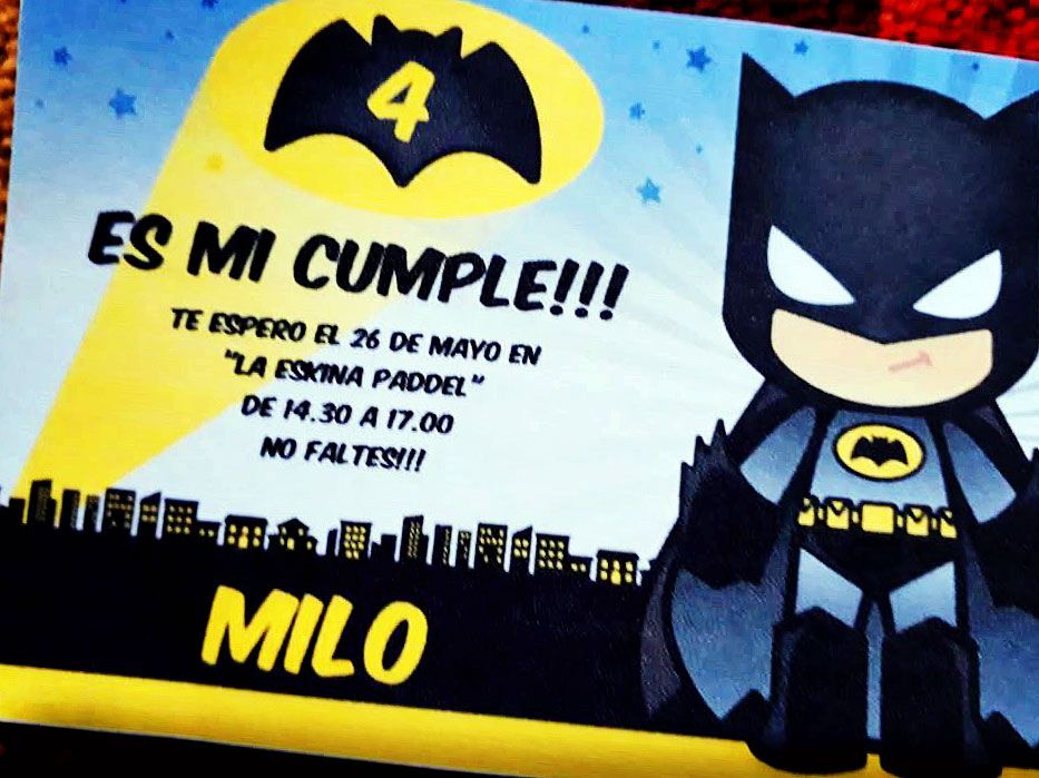 Invitación para imprimir de Batman por Todo Bonito