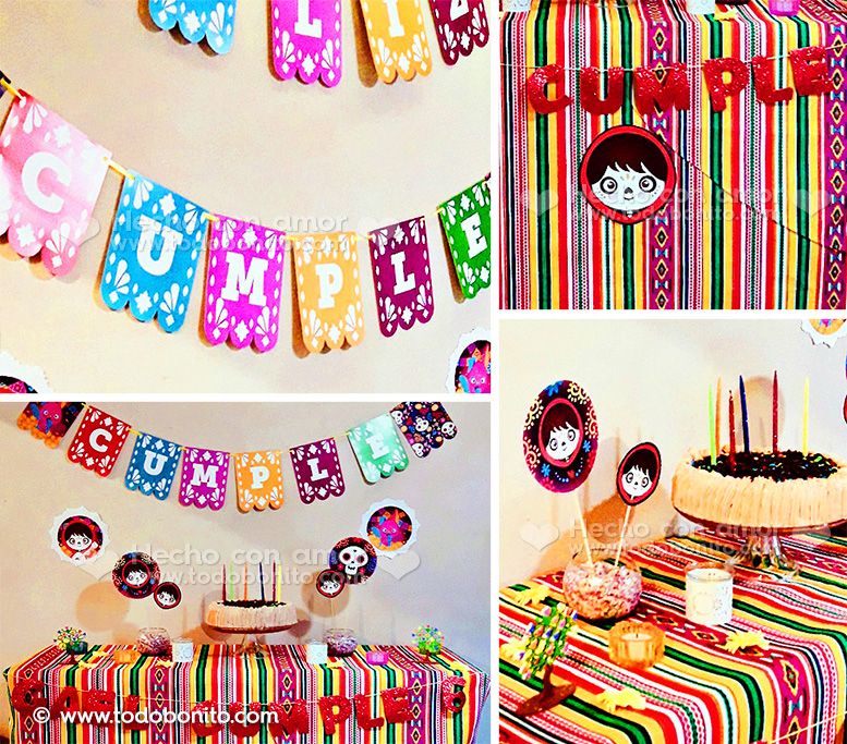 Decoraciones imprimibles de la temática Coco por Todo Bonito