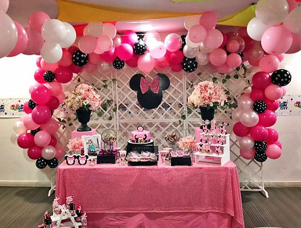 Decoraciones cumpleaños kit imprimible Minnie rosa Decoraciones cumpleaños kit imprimible Minnie rosa