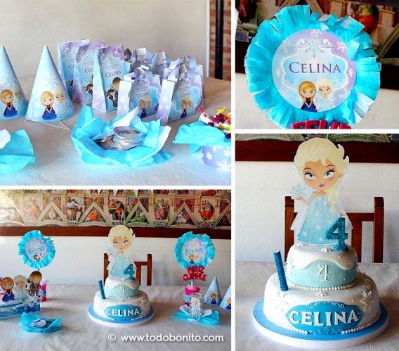 Decoraciones con imágenes del kit Frozen de Todo Bonito