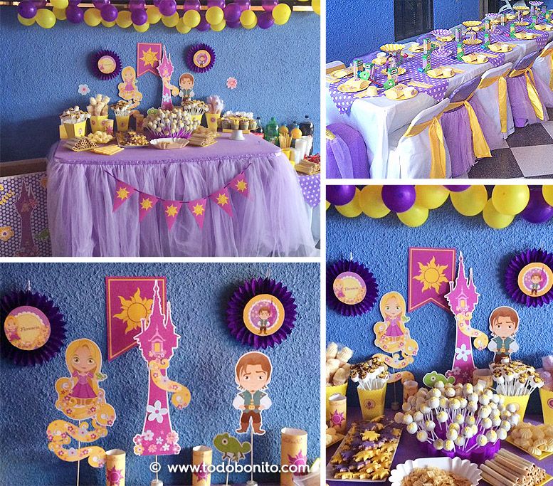 Decoraciones imprimibles de Rapunzel por Todo Bonito