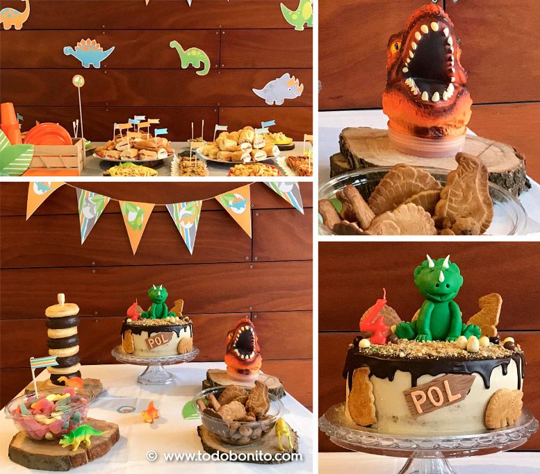 Diseño de dinosaurios para cumpleaños