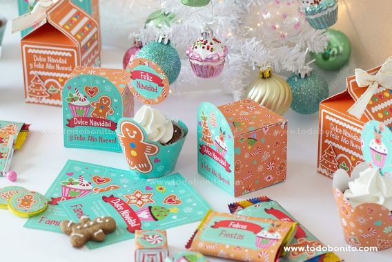 Kit imprimible dulces de Navidad por Todo Bonito