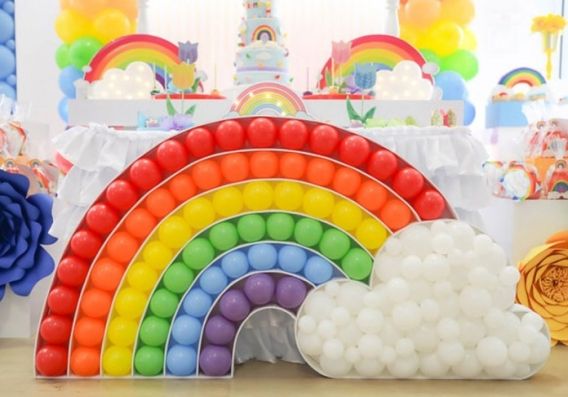 Decoración con globos técnica mosaico Decoración con globos técnica mosaico