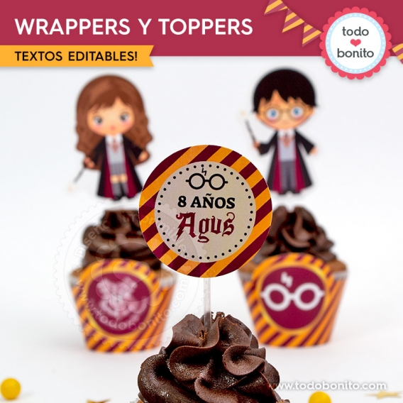 Wrappers y toppers de Harry Potter